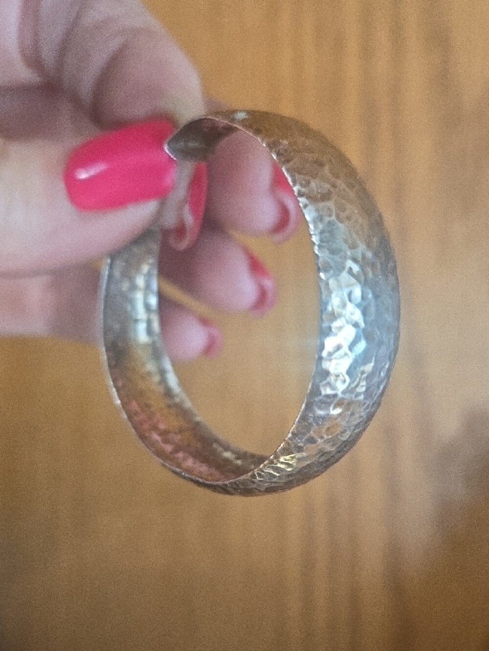 Hammered Sterling Silver Hoop Earrings - Women's Fashion Jewelry - Picture 2 of 2